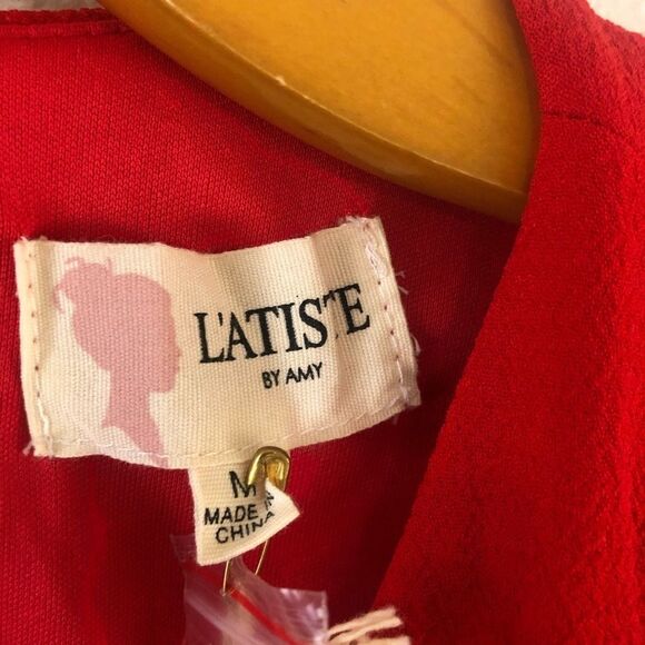 L’atiste Open Back Red Romper size M - Picture 5 of 6